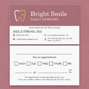 Dental Office Pink Appointment Reminder Card