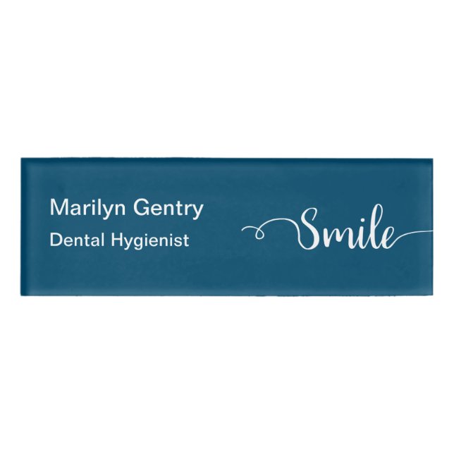 Dental Office Smile Graphic Staff Name Tag (Front)