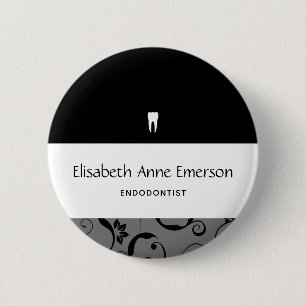 Dental Office Staff Pro Damask 2 Inch Round Button
