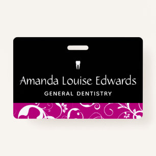 Dental Office Staff Pro Damask Badge