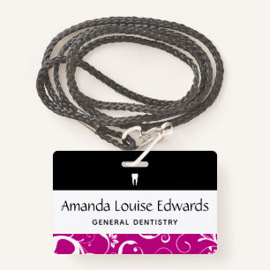 Dental Office Staff Pro Damask Badge