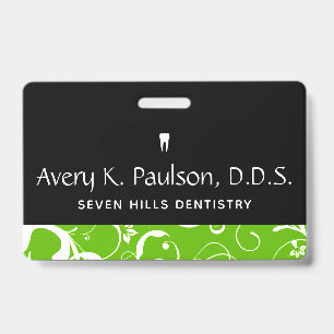 Dental Office Staff Pro Damask Badge