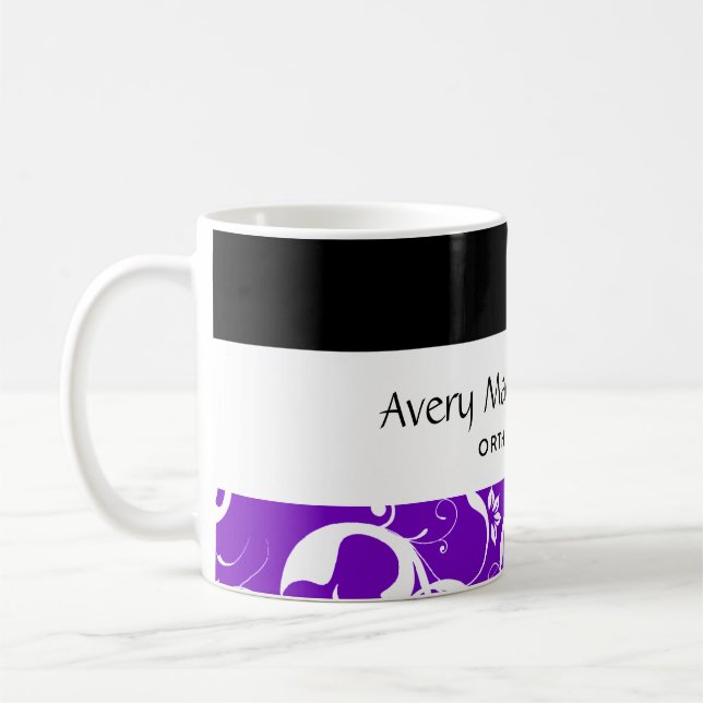 Dental Office Staff Pro Damask Coffee Mug (Left)