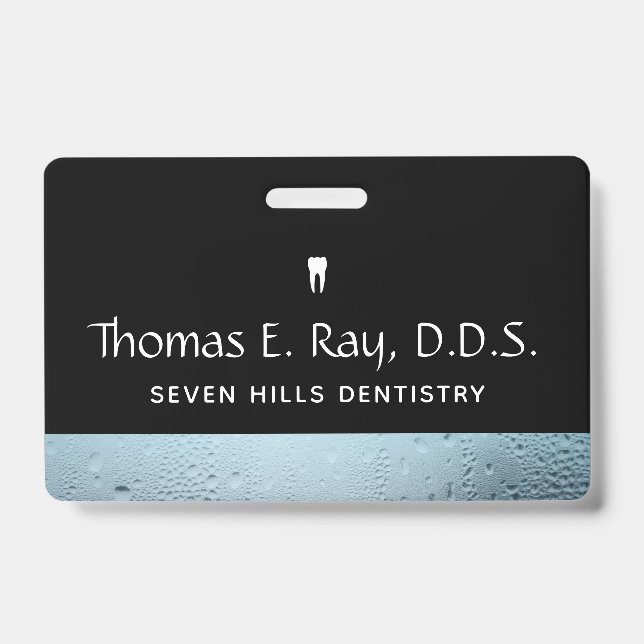 Dental Office Staff Water Drops Badge (Front)