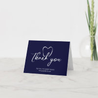 Dental Office Tooth Navy Blue Business Thank You