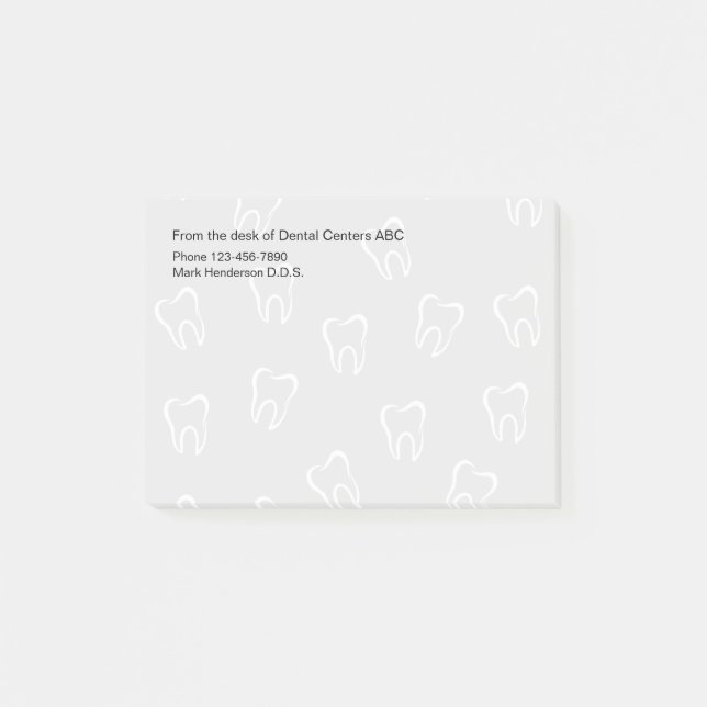 Dental Office Tooth Pattern Sticky Notes (Front)