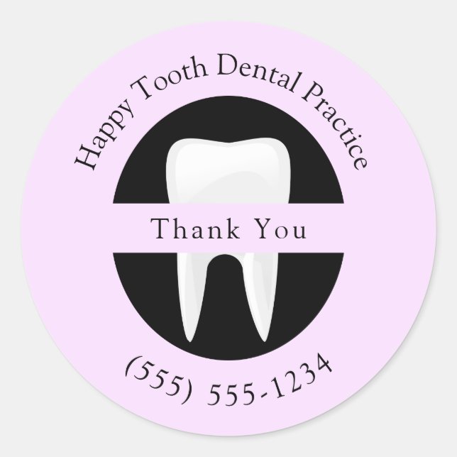 Dental Orthodontist Thank You Custom Pink Classic Round Sticker (Front)