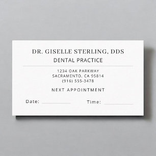 Dental Practice Dentist Office Appointment Card