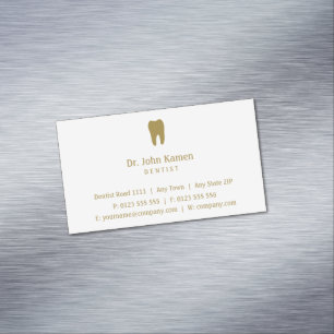 Dental Practice   Golden Dentis Magnetic Business Card