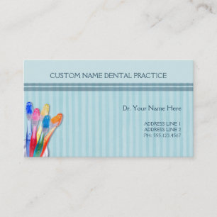 Dental Practice Toothbrush Stripes Business Card