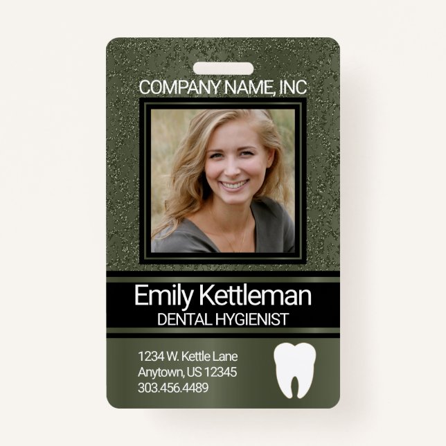 Dental Professional Photo Badge - Green (Front)