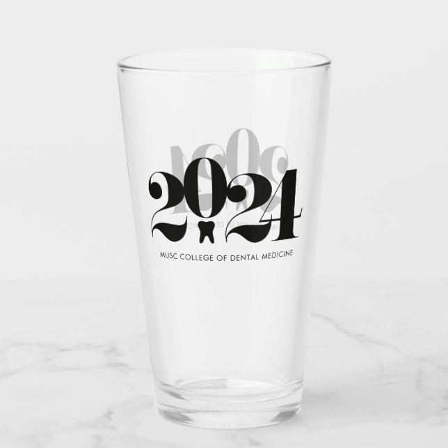 Dental School Graduation Gift Glass (Back)