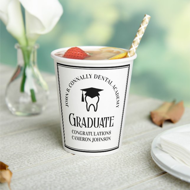 Dental School Graduation Party Personalized Paper Cups (Insitu)