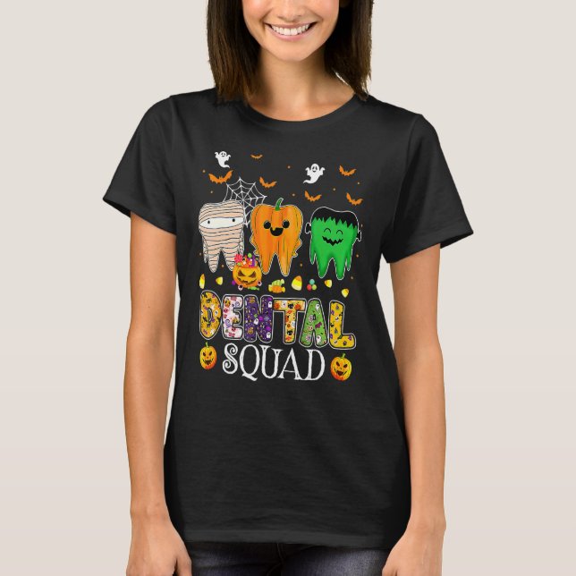 Dental Spooky Squad Costume Denstist Halloween T-Shirt (Front)