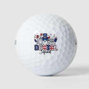 Dental Squad Cute Dentist Hygienist 4th of July Golf Balls