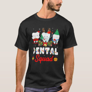 Dental Squad Cute Tooth Christmas Dentist Merry X T-Shirt