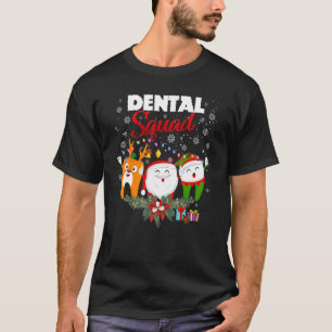 Dental Squad Cute Tooth Christmas Dentist Merry X T-Shirt