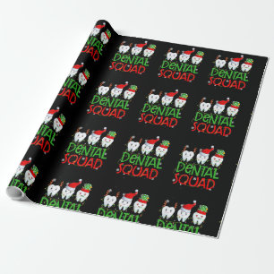 Dental Squad Dentist Funny Teeth Christmas Pajamas Wrapping Paper