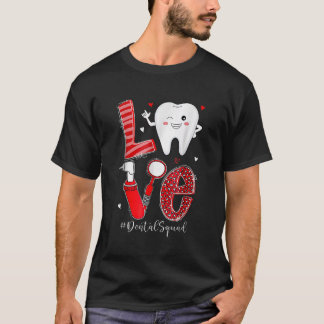 Dental Squad Leopard Tooth Love Dentist Hygienist T-Shirt