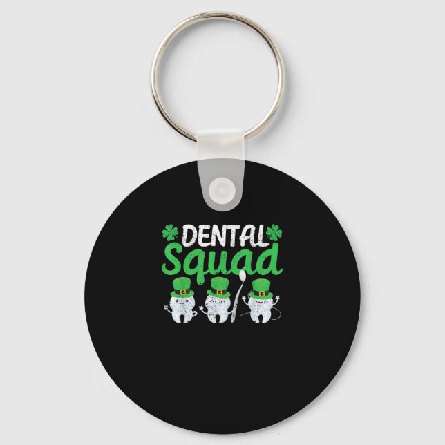 Dental Squad Leprechaun Teeth St Patricks Day Toot Keychain (Front)