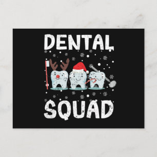 Dental Squad Teeth Dentist Merry Christmas Postcard
