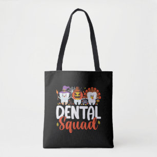 Dental Squad Tooth Dentist Thanksgiving Halloween Tote Bag