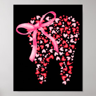 Dental Squad Valentines Cute Heart Teeth Dental Hy Poster