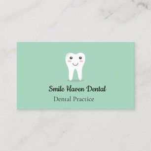 Dental Studio Smile tooth Green and white Colour Business Card