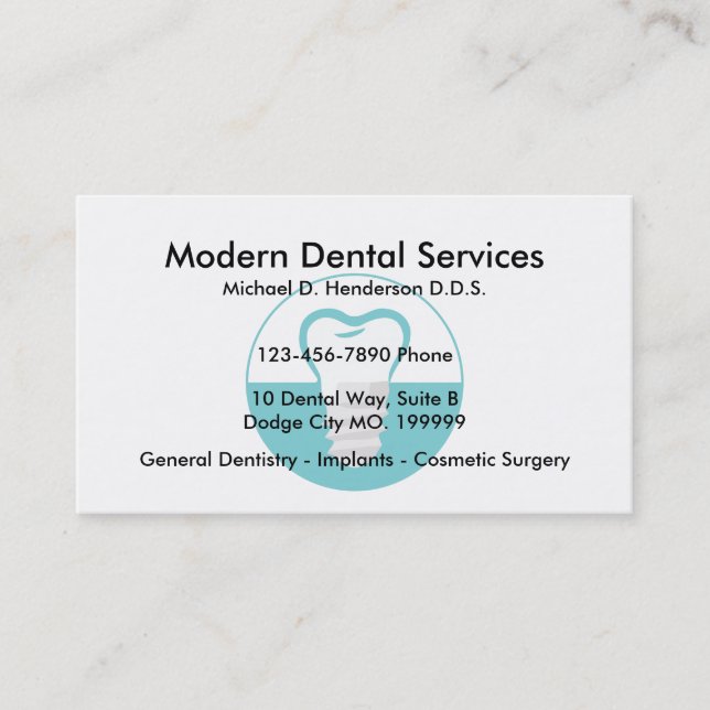 Dental Surgeon Business Cards (Front)
