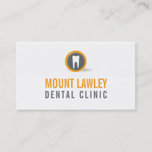 DENTAL SURGERY LOGO modern tooth orange grey Business Card
