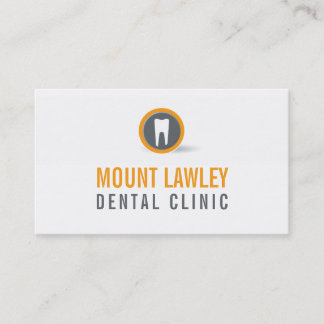 DENTAL SURGERY LOGO modern tooth orange grey Business Card