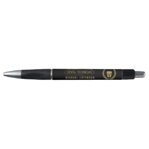 Dental Technician - Tooth - Black and Gold Pen
