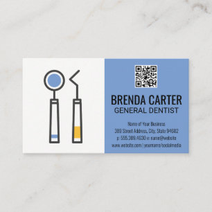 Dental Teeth Cleaning Tools   QR Scan Code Business Card