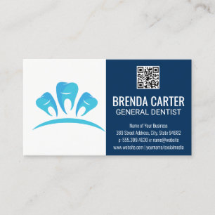 Dental Teeth Logo   QR Scan Code Business Card