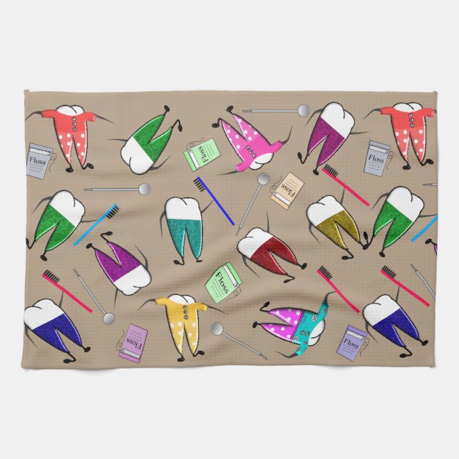 Dental Teeth People Kitchen Towel (Horizontal)