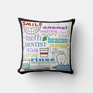 Dental Terms Subway Art Throw Pillow