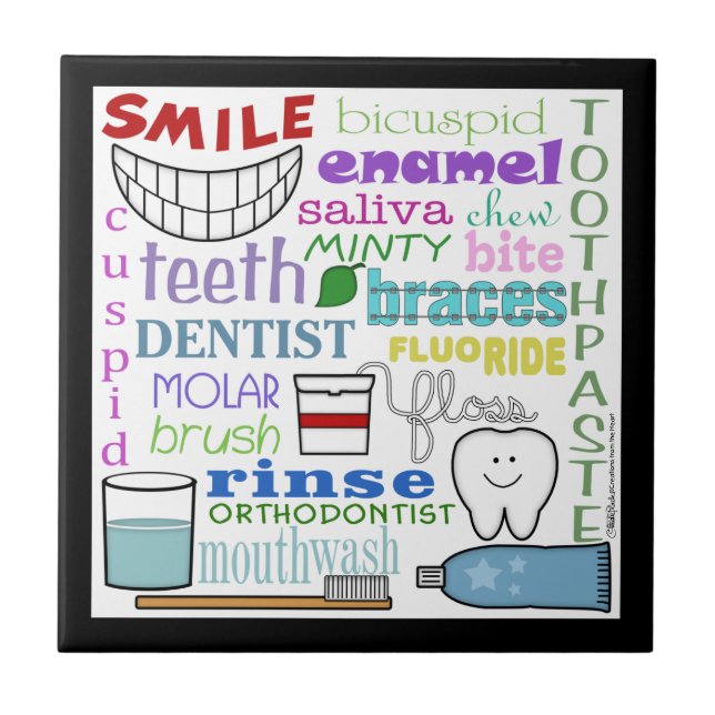Dental Terms Subway Art Tile (Front)