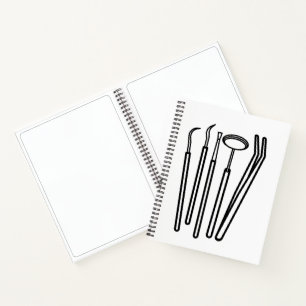 Dental Tools Line Art Minimalist Spiral Notebook. Notebook