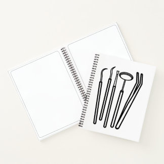 Dental Tools Line Art Minimalist Spiral Notebook. Notebook