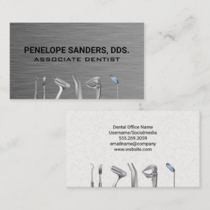 Dental Tools   Metallic Business Card