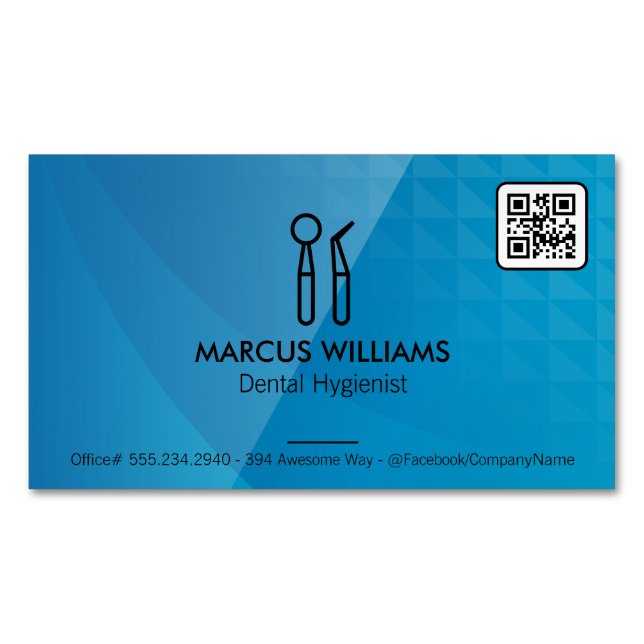 Dental Tools | QR Code Magnetic Business Card (Front)