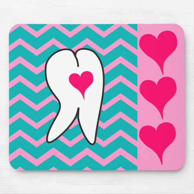 Dental Tooth and Chevron Design Mouse Pad (Front)