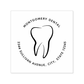 Dental Tooth Dentistry Clinic Medical Address Self-inking Stamp
