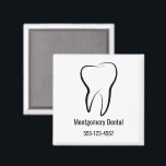 Dental Tooth Dentistry Clinic Medical Business Magnet<br><div class="desc">Magnet with an illustration of a dental tooth made with a black outline.</div>