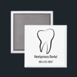 Dental Tooth Dentistry Clinic Medical Business Magnet<br><div class="desc">Magnet with an illustration of a dental tooth made with a black outline.</div>