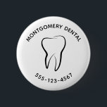 Dental Tooth Dentistry Clinic Medical Graphic  2 Inch Round Button<br><div class="desc">Button with a graphic illustration of a dental tooth made with a black outline.</div>