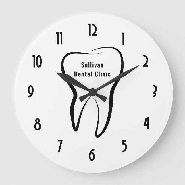 Dental Tooth Dentistry Clinic Medical Graphic  Large Clock (Front)