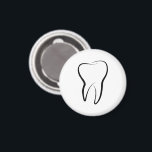 Dental Tooth Dentistry Clinic Medical Magnet<br><div class="desc">Magnet with an illustration of a dental tooth made with a black outline.</div>