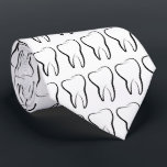 Dental Tooth Dentistry Clinic Medical Pattern Tie<br><div class="desc">A tie with an illustration of a dental tooth made with a black outline.</div>