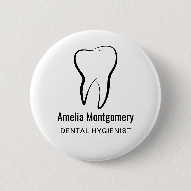 Dental Tooth Dentistry Clinic Medical Profession 2 Inch Round Button (Front)